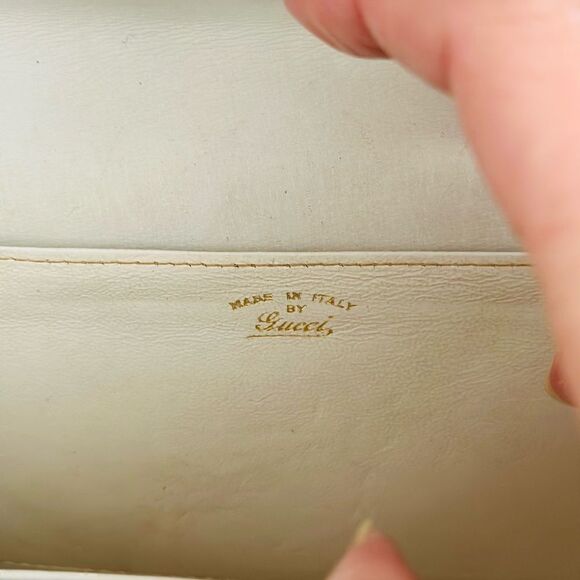 Beautiful Gucci white lizard gold closures chain strap, 80's - Picture 11 of 16